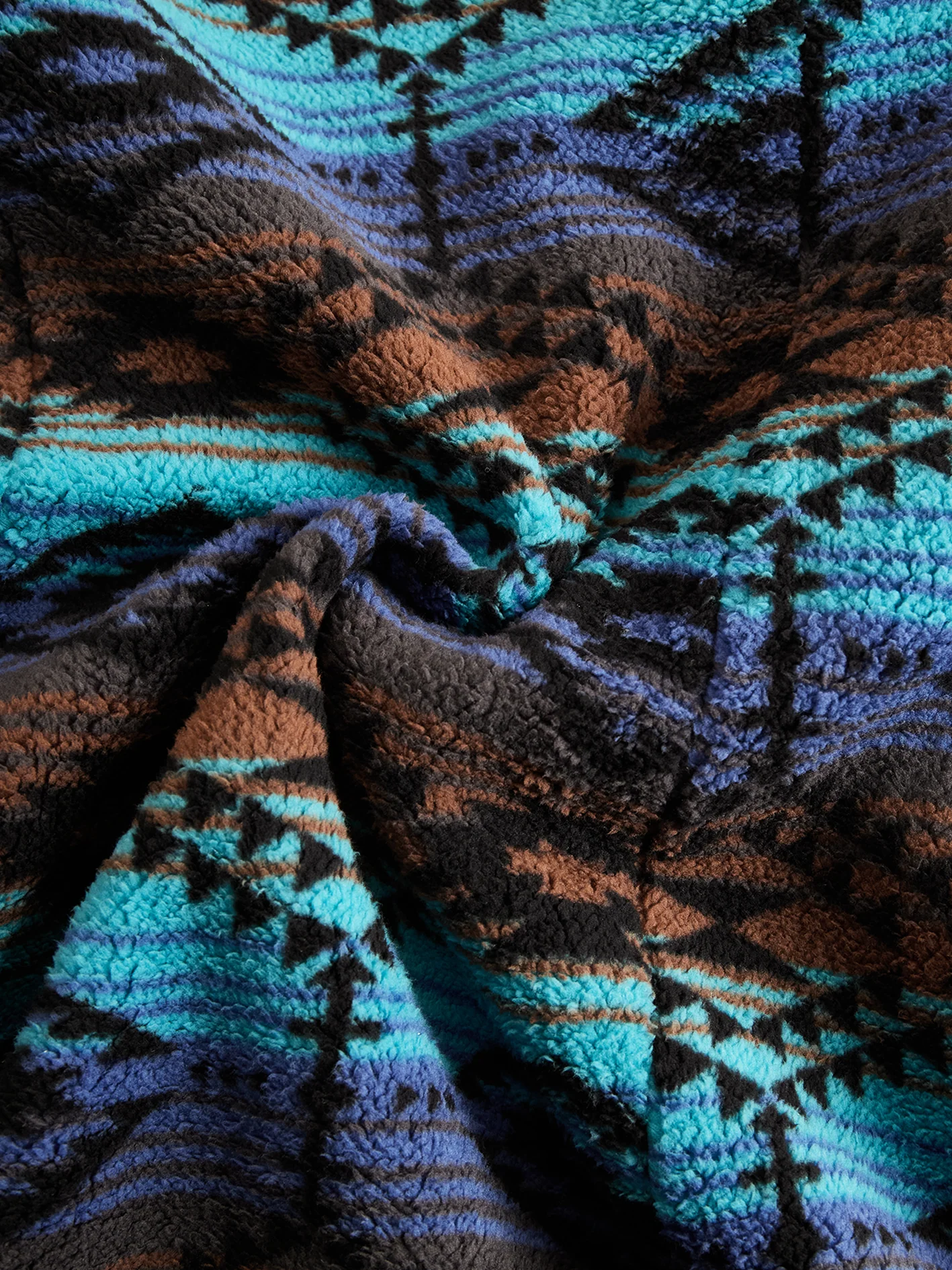 Retro Boho Longline Tribal Print Wool Long Coat - Image 3